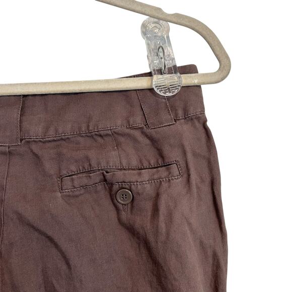 London Jean Marisa Fit 100% Linen Chino Pants Womens Sz 4 Mocha Brown Wide Leg - Picture 12 of 14